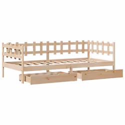 vidaXL Daybed with Drawers Sofa Bed Sleeper Bed 90x190 cm Solid Wood Pine - Additional view 8