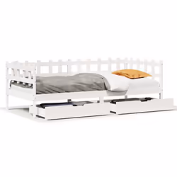 vidaXL Daybed with Drawers Sofa Bed Guest Bed White 90x190 cm Solid Wood Pine