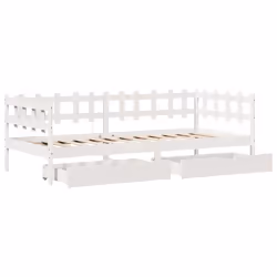 vidaXL Daybed with Drawers Sofa Bed Guest Bed White 90x190 cm Solid Wood Pine - Additional view 8