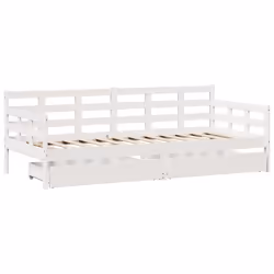 vidaXL Daybed with Drawers Sofa Bed Guest Bed Solid Wood Pine - white, 90 x 190 cm - Additional view 2