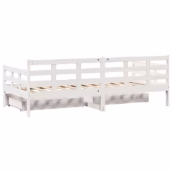 vidaXL Daybed with Drawers Sofa Bed Guest Bed Solid Wood Pine - white, 90 x 190 cm - Additional view 5