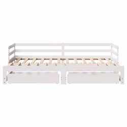 vidaXL Daybed with Drawers Sofa Bed Guest Bed White 90x200 cm Solid Wood Pine - Additional view 5