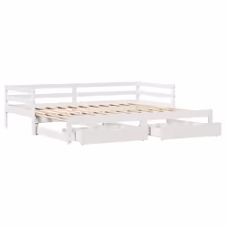 vidaXL Daybed with Drawers Sofa Bed Guest Bed White 90x200 cm Solid Wood Pine - Additional view 8