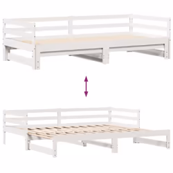 vidaXL Daybed with Trundle & Drawers Sofa Bed White 90x190 cm Solid Wood Pine - Additional view 4