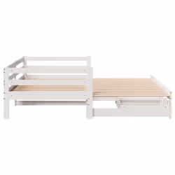 vidaXL Daybed with Trundle & Drawers Sofa Bed White 90x190 cm Solid Wood Pine - Additional view 6