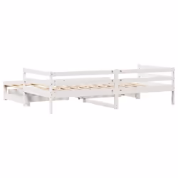 vidaXL Daybed with Trundle & Drawers Sofa Bed White 90x190 cm Solid Wood Pine - Additional view 7