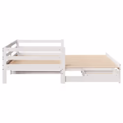 vidaXL Daybed with Trundle & Drawers Sofa Bed White 80x200 cm Solid Wood Pine - Additional view 6