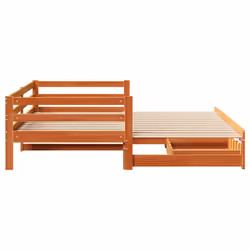 vidaXL Daybed with Trundle and Drawers Wax Brown 90x200 cm Solid Wood Pine - Additional view 6