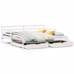 VidaXL 3302172, Sofa bed, White, Pinewood, 2035 mm, 975 mm, 695 mm