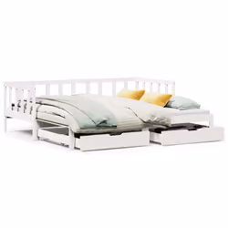 VidaXL 3302180, Sofa bed, White, Pinewood, 1935 mm, 975 mm, 660 mm