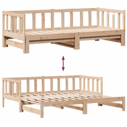 vidaXL Daybed with Trundle and Drawers Sofa Bed 80x200 cm Solid Wood Pine - Additional view 7