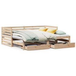 vidaXL Daybed with Drawers Sofa Bed Guest Bed Couch 90x200 cm Solid Wood Pine