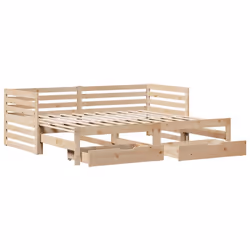 vidaXL Daybed with Drawers Sofa Bed Guest Bed Couch 90x200 cm Solid Wood Pine