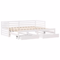 vidaXL Daybed with Drawers Sofa Bed Guest Bed White 90x200 cm Solid Wood Pine - Additional view 2