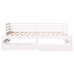 vidaXL Daybed with Drawers Sofa Bed Guest Bed White 90x200 cm Solid Wood Pine - Additional view 3