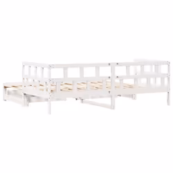 vidaXL Daybed with Trundle & Drawers Sofa Bed White 90x200 cm Solid Wood Pine - Additional view 6