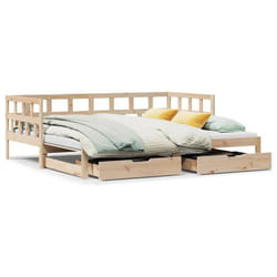 vidaXL Daybed with Trundle and Drawers Sofa Bed 80x200 cm Solid Wood Pine