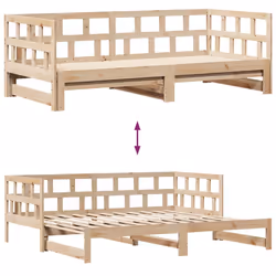vidaXL Daybed with Trundle and Drawers Sofa Bed 80x200 cm Solid Wood Pine - Additional view 7