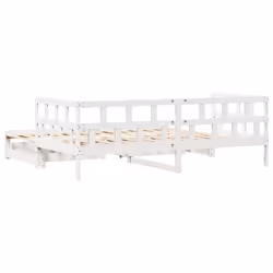 vidaXL Daybed with Trundle & Drawers Sofa Bed White 80x200 cm Solid Wood Pine - Additional view 6