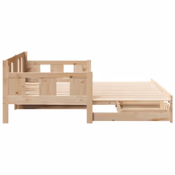 vidaXL Daybed with Trundle and Drawers Sofa Bed Solid Wood Pine - natural, 90 x 200 cm - Additional view 5