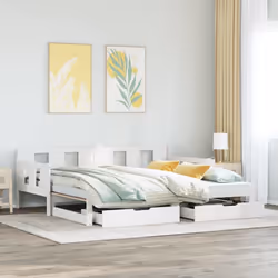 VidaXL 3302226, Sofa bed, White, Pinewood, 2035 mm, 960 mm, 695 mm
