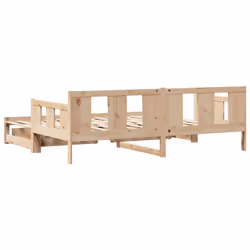 vidaXL Daybed with Trundle and Drawers Sofa Bed Solid Wood Pine - natural, 80 x 200 cm - Additional view 6