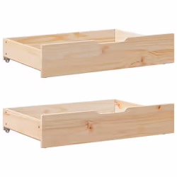 vidaXL Daybed with Trundle and Drawers Sofa Bed Solid Wood Pine - natural, 80 x 200 cm - Additional view 9