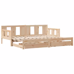 vidaXL Daybed with Trundle and Drawers Sofa Bed 90x190 cm Solid Wood Pine
