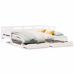 VidaXL 3302236, Sofa bed, White, Pinewood, 1935 mm, 980 mm, 660 mm
