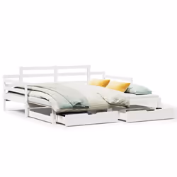 VidaXL 3302240, Sofa bed, White, Pinewood, 2035 mm, 880 mm, 760 mm