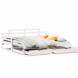 VidaXL 3302242, Sofa bed, White, Pinewood, 1935 mm, 980 mm, 760 mm