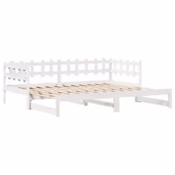 vidaXL Daybed with Trundle & Drawers Sofa Bed White 80x200 cm Solid Wood Pine - Additional view 4