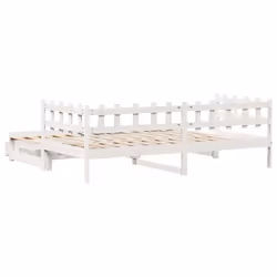 vidaXL Daybed with Trundle & Drawers Sofa Bed White 80x200 cm Solid Wood Pine - Additional view 6