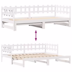 vidaXL Daybed with Trundle & Drawers Sofa Bed White 80x200 cm Solid Wood Pine - Additional view 7