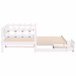vidaXL Daybed with Trundle & Drawers Sofa Bed White 90x190 cm Solid Wood Pine - Additional view 5