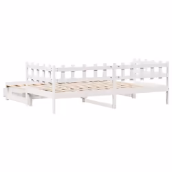 vidaXL Daybed with Trundle & Drawers Sofa Bed White 90x190 cm Solid Wood Pine - Additional view 6