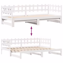 vidaXL Daybed with Trundle & Drawers Sofa Bed White 90x190 cm Solid Wood Pine - Additional view 7