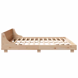 vidaXL Bed Frame with Headboard Wax Solid Wood Pine - natural, 200 x 200 cm - Additional view 4