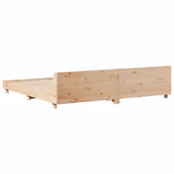 vidaXL Bed Frame with Headboard Wax Solid Wood Pine - natural, 200 x 200 cm - Additional view 5