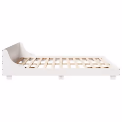 vidaXL Bed Frame with Headboard Wax Solid Wood Pine - white, 200 x 200 cm - Additional view 4