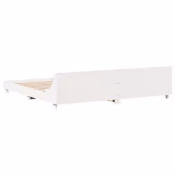 vidaXL Bed Frame with Headboard Wax Solid Wood Pine - white, 200 x 200 cm - Additional view 5