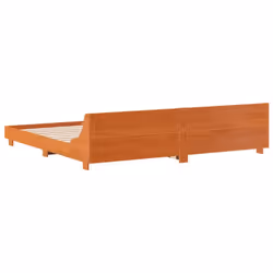 vidaXL Bed Frame with Headboard Wax Solid Wood Pine - wax brown, 200 x 200 cm - Additional view 5
