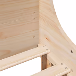 vidaXL Bed Frame with Headboard Home Bed Base White 140x200 cm Solid Wood Pine - natural, 200 x 200 cm - Additional view 6