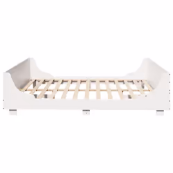 vidaXL Bed Frame with Headboard Home Bed Base White 140x200 cm Solid Wood Pine - white, 200 x 200 cm - Additional view 4