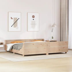 vidaXL Bed Frame with Headboard Bed Base 180x200 cm Super King Solid Wood Pine