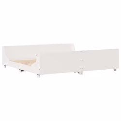 vidaXL Bed Frame with Headboard White 180x200 cm Super King Solid Wood Pine