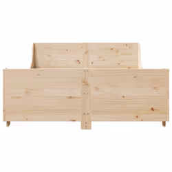 vidaXL Bed Frame with Headboard Bed Base 150x200 cm King Size Solid Wood Pine