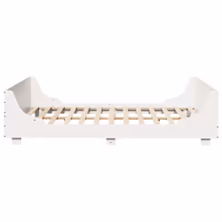 vidaXL Bed Frame with Headboard Home Bed Base White 140x200 cm Solid Wood Pine - white, 140 x 190 cm - Additional view 4