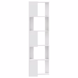 vidaXL Corner Bookcase 5-Tier Corner Bookshelf Corner Rack Engineered Wood - white - Additional view 4