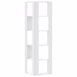vidaXL Corner Bookcase 5-Tier Corner Bookshelf Corner Rack Engineered Wood - white - Additional view 5